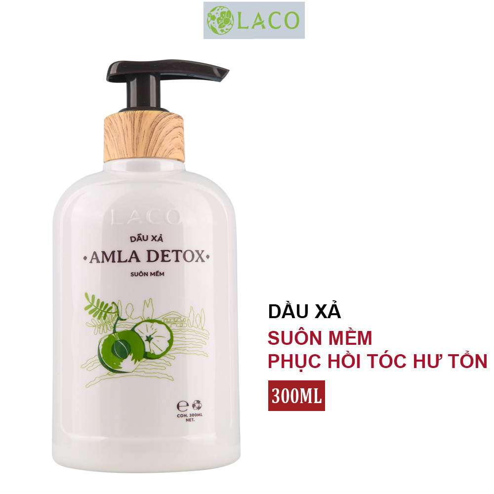 Dầu xả tóc suôn mềm hữu cơ AMLA DETOX LACO – Nuôi dưỡng tóc giúp tóc suôn mềm, óng mượt