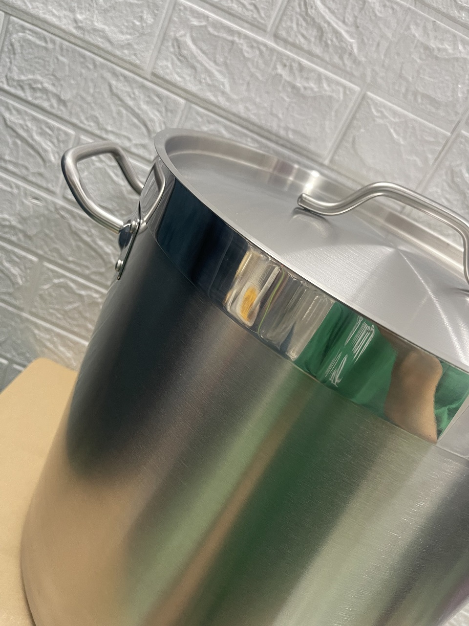 Nồi Inox 2 Quai Cao Cấp 3 Đáy _ Dung Tích: 34Lít _