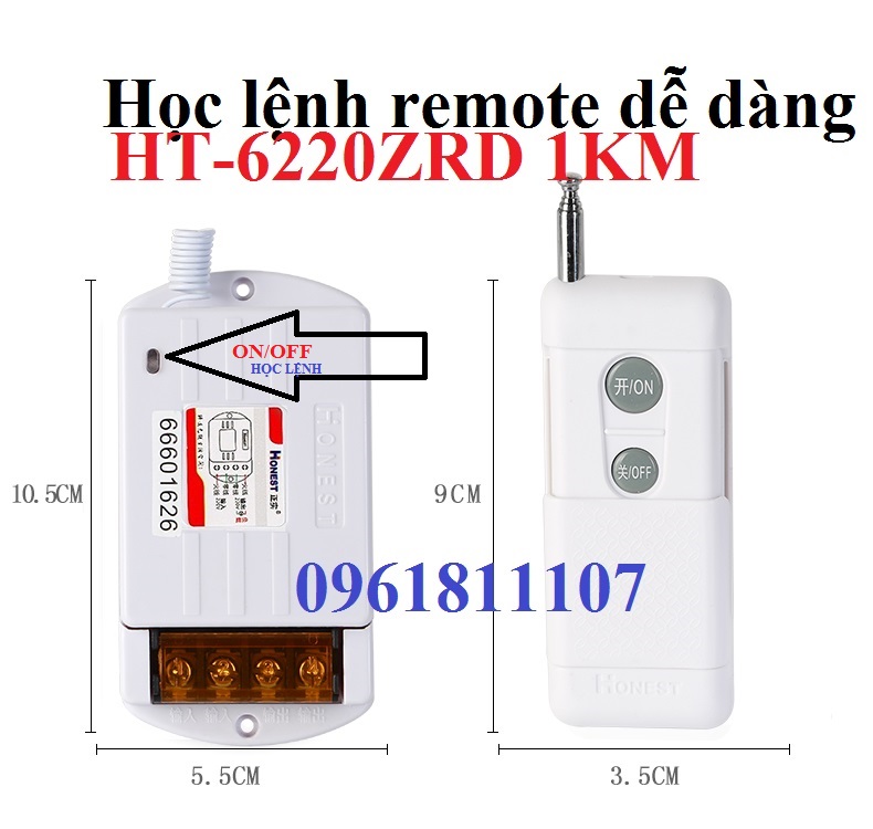 ĐIỀU KHIỂN TỪ XA HONEST HT- 6220 ZRD 1KM