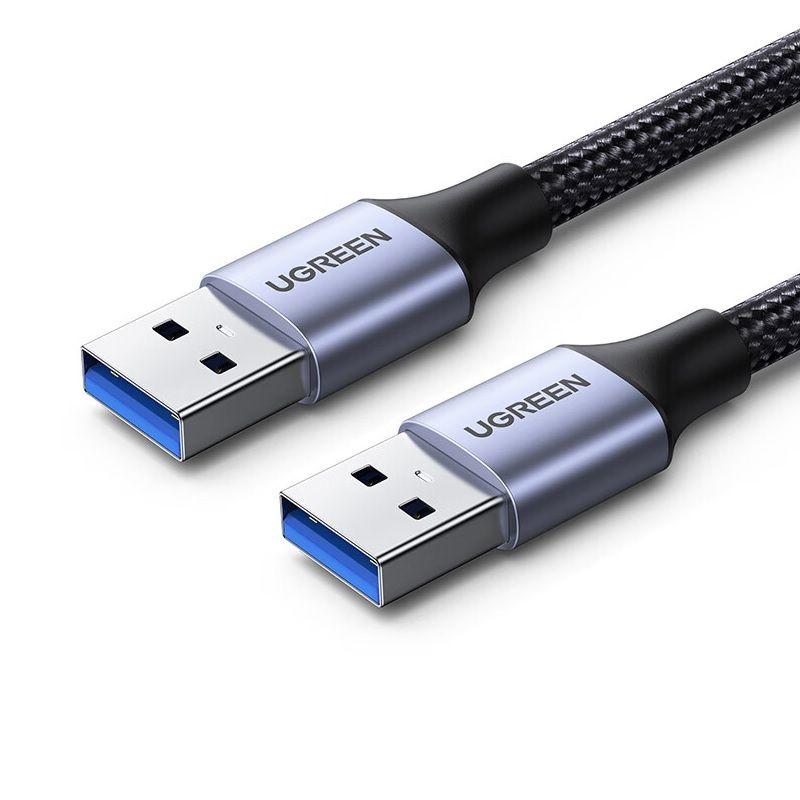 Ugreen 80790 1M Cáp USB 3.0 Type-A hai đầu dương dây bọc dù màu đen Ugreen US373 - Hàng Chính Hãng