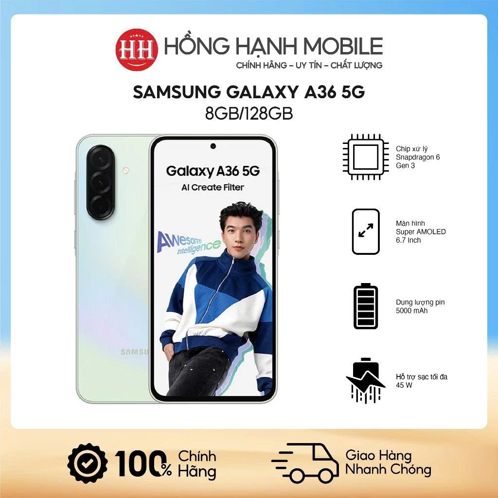 Điện Thoại Samsung Galaxy A36 5G 8GB/128GB - Hàng Chính Hãng