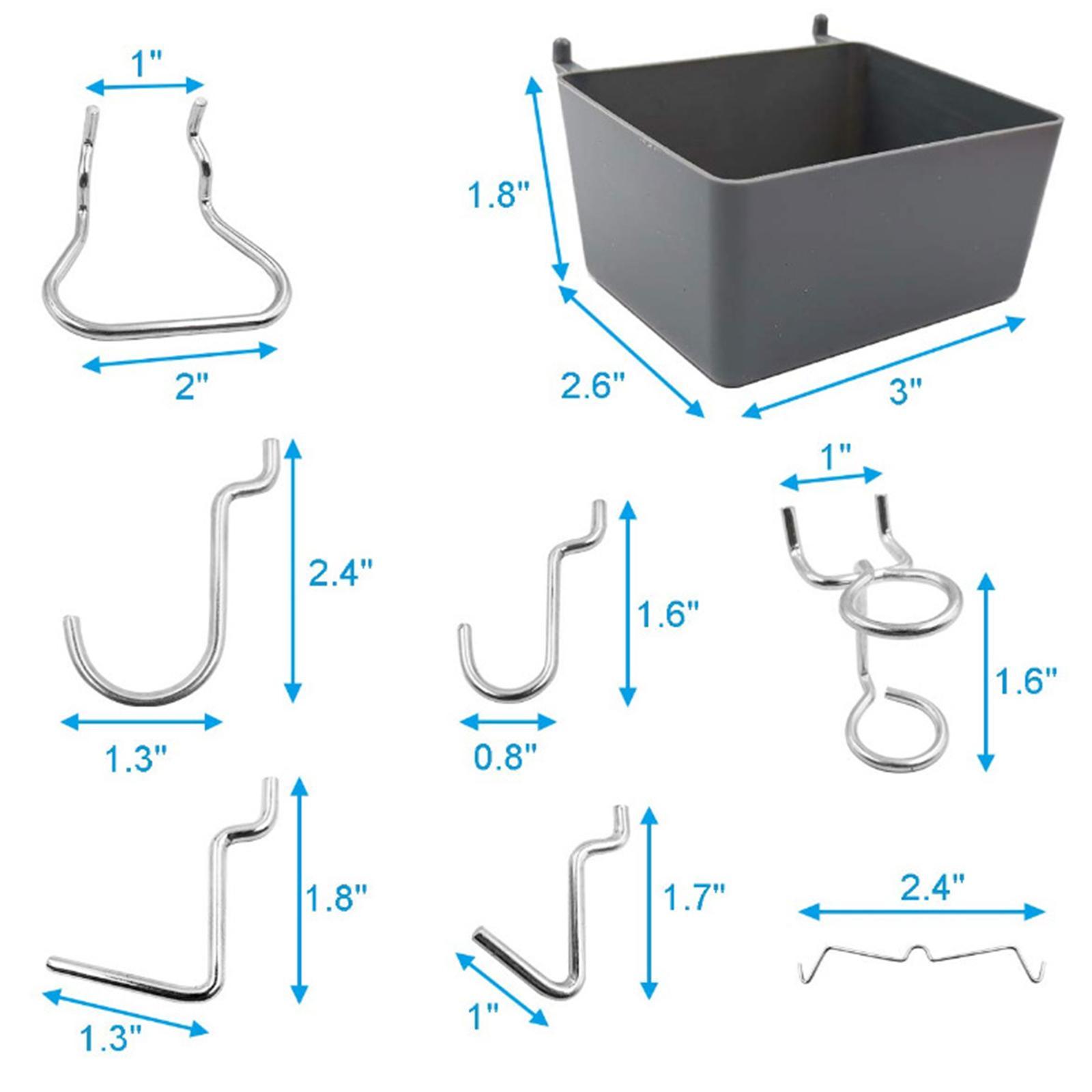 Pegboard Hooks W/ Peg Board Bins Pegboard Accessories Utility for Tool Shed