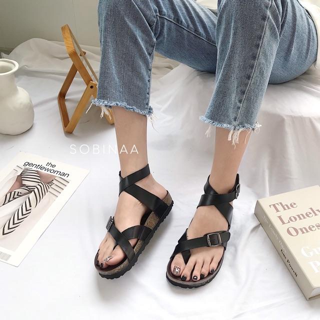 Giày sandal xỏ ngón đế trấu siêu xinh