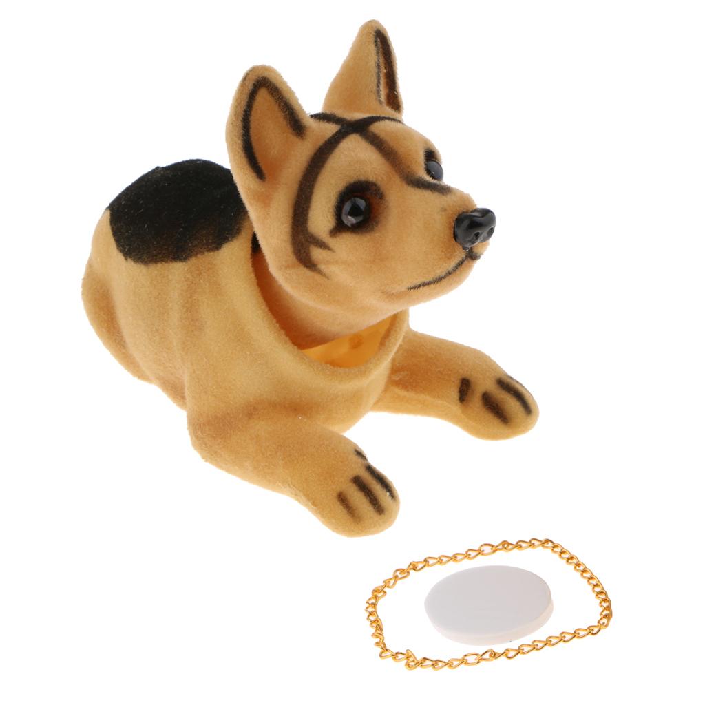 Cute Shepherd Dog / Bobbing Head Dog / Bobble Head Toy w/ GOLDEN CHAIN