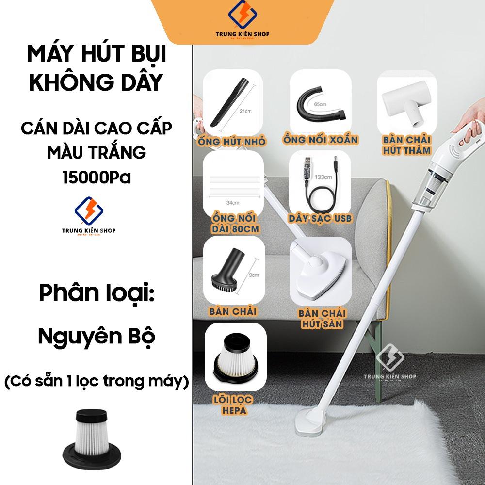 Máy hút bụi cầm tay không dây Vacuum Cleaner vô cùng tiện lợi và lực hút cực khỏe 15000Pa bảo hành 12 tháng