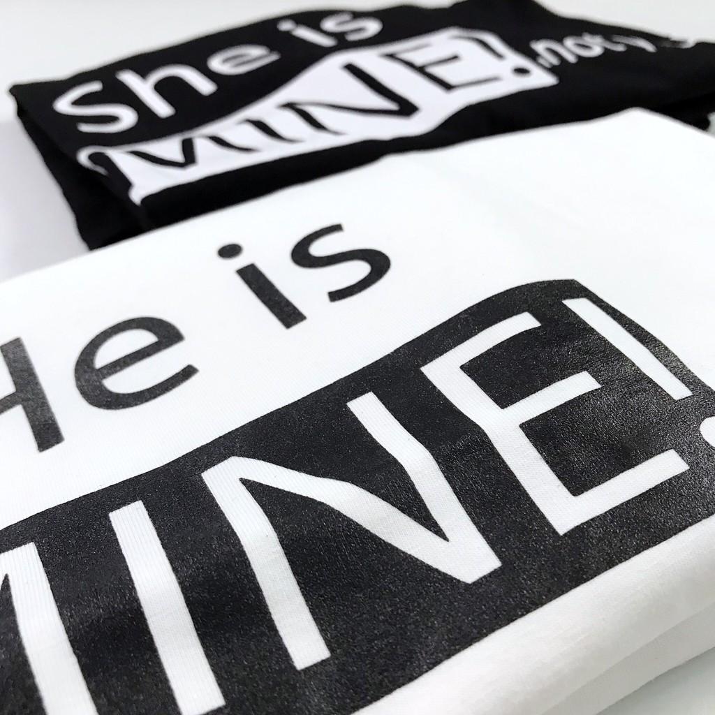 Áo thun tay ngắn 70/11 unisex size M L - He is Mine / She is Mine, not yours