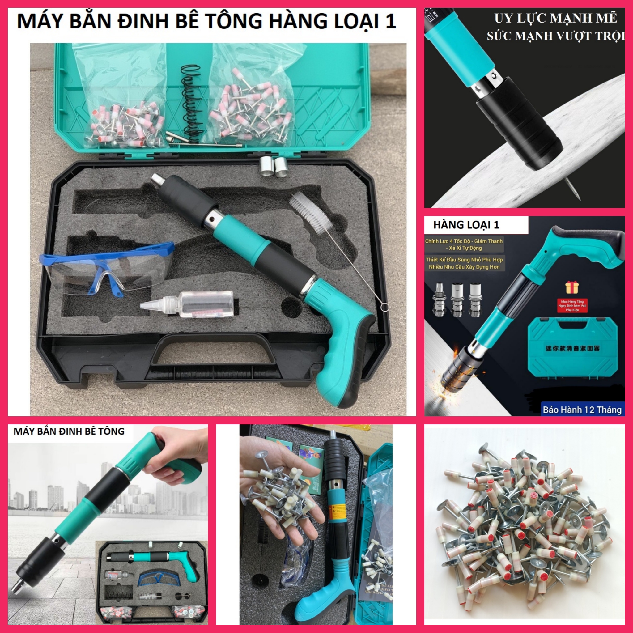 MÁY BẮN ĐINH BÊ TÔNG THÔNG MINH KHÔNG ĐIỆN TẶNG KÈM THEO 50 ĐINH LOẠI TỐT