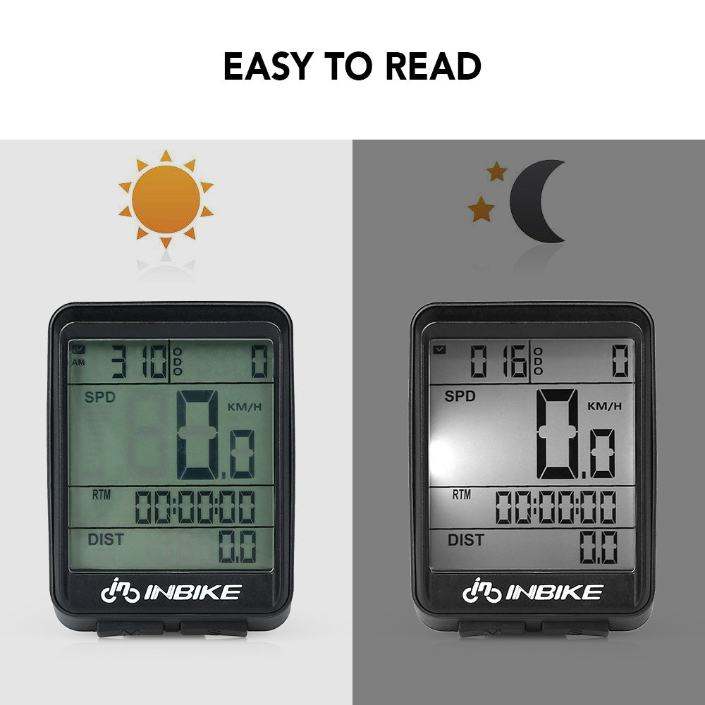 Đồng hồ đo tốc độ xe đạp không dây Màn hình LCD đa chức năng
