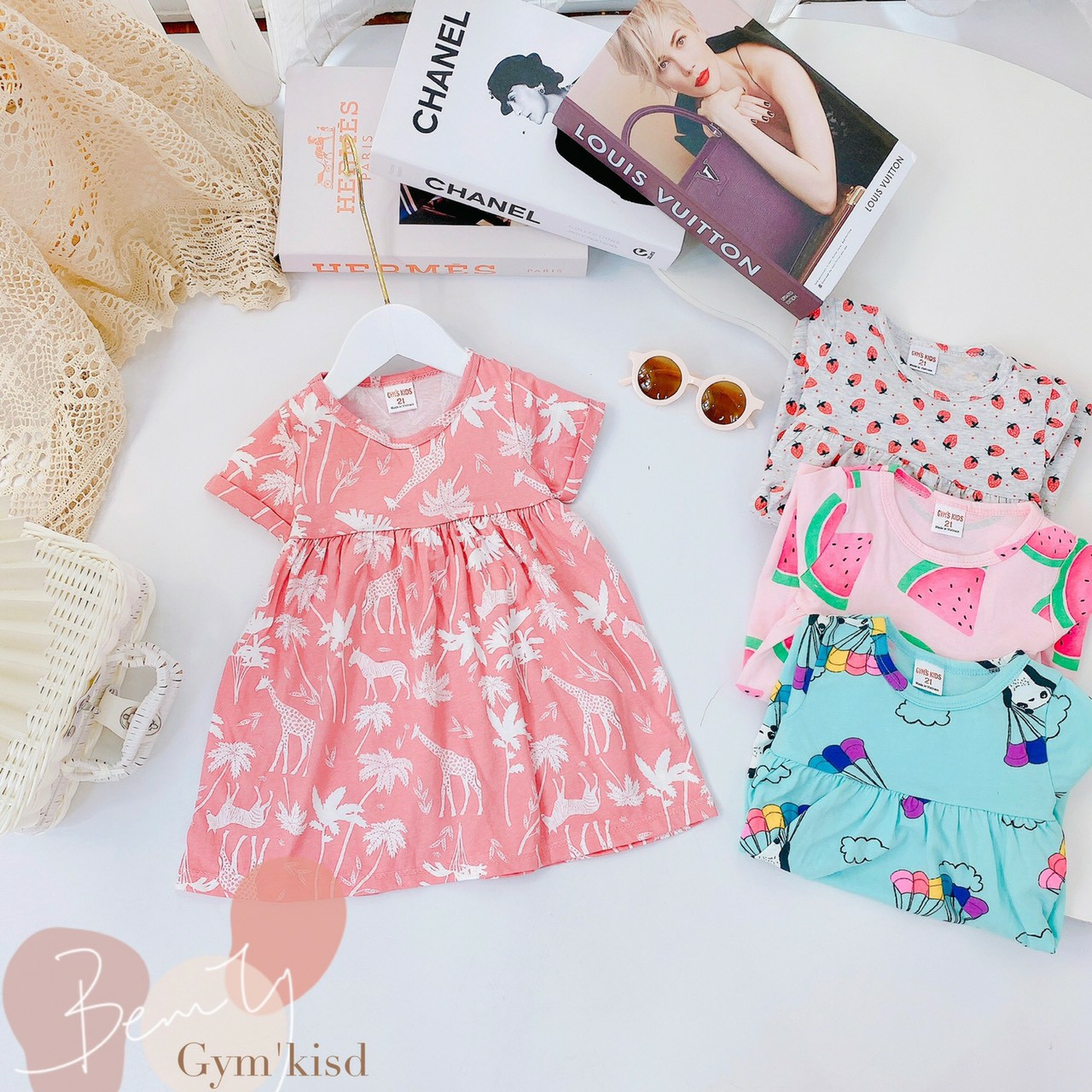 Đầm váy mùa hè cho bé gái size 5-18kg chất thun cotton mềm mịn mát