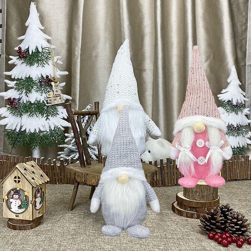 Ông Già Noel Nhồi Bông Chân Ngắn / Dài Trang Trí Giáng Sinh