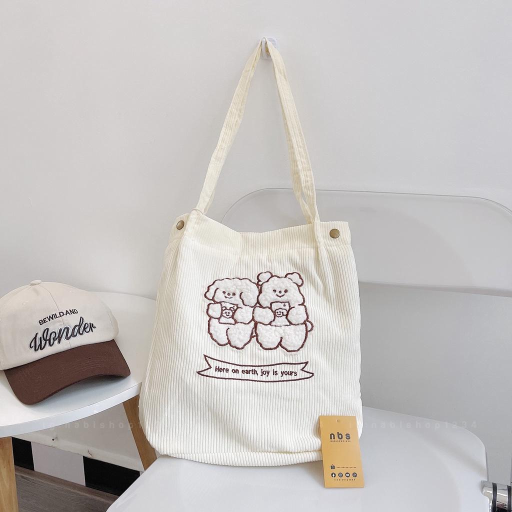 Túi Tote Họa Tiết Chất Liệu Canvas Mã TUIT014- Nabishop1234 ( ẢNH THẬT)