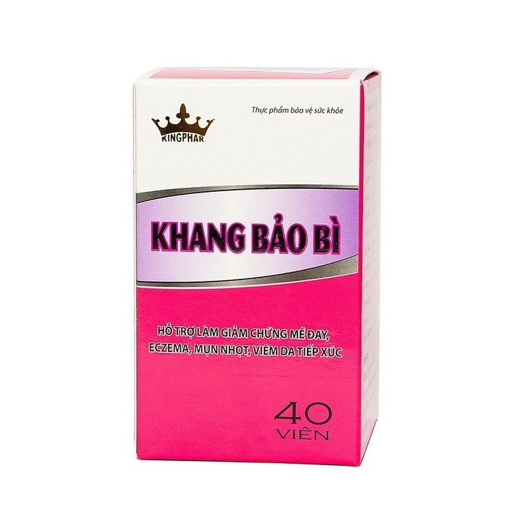 Viên uống Khang bảo bì Kingphar, hộp 40v, dùng cho các trường hợp viêm da, dị ứng, mề đay