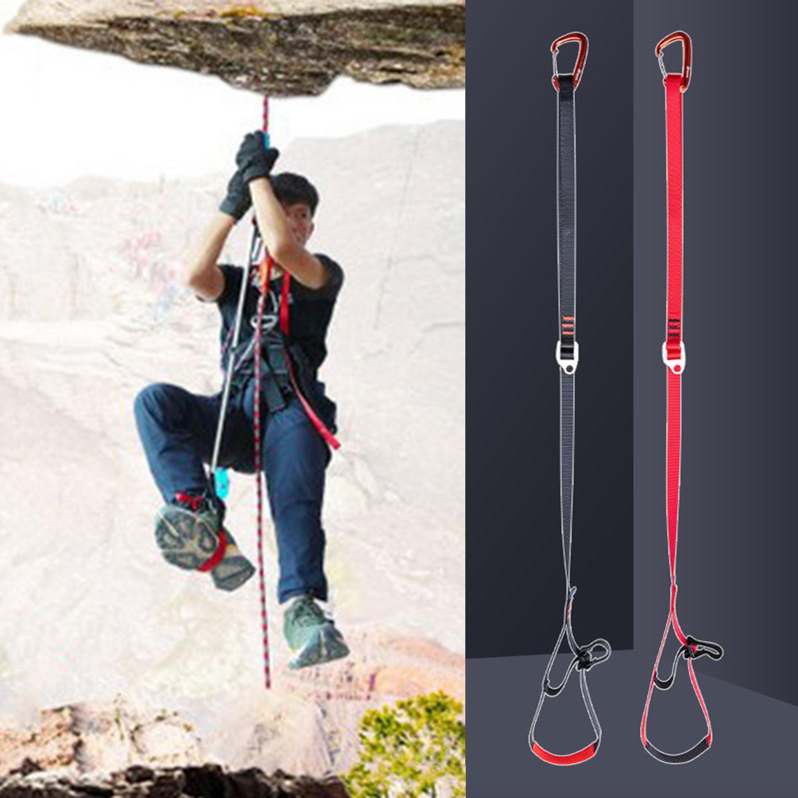 Climbing Foot Ascender Riser 80-130cm Adjustable Caving Foot  Loop Strap