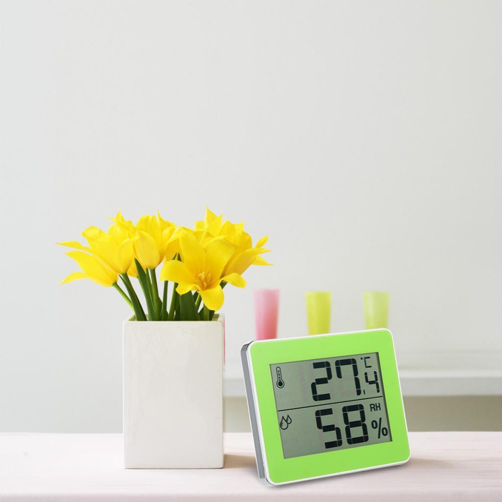 Digital Indoor Thermometer Hygrometer Temperature Measurement Tester Green