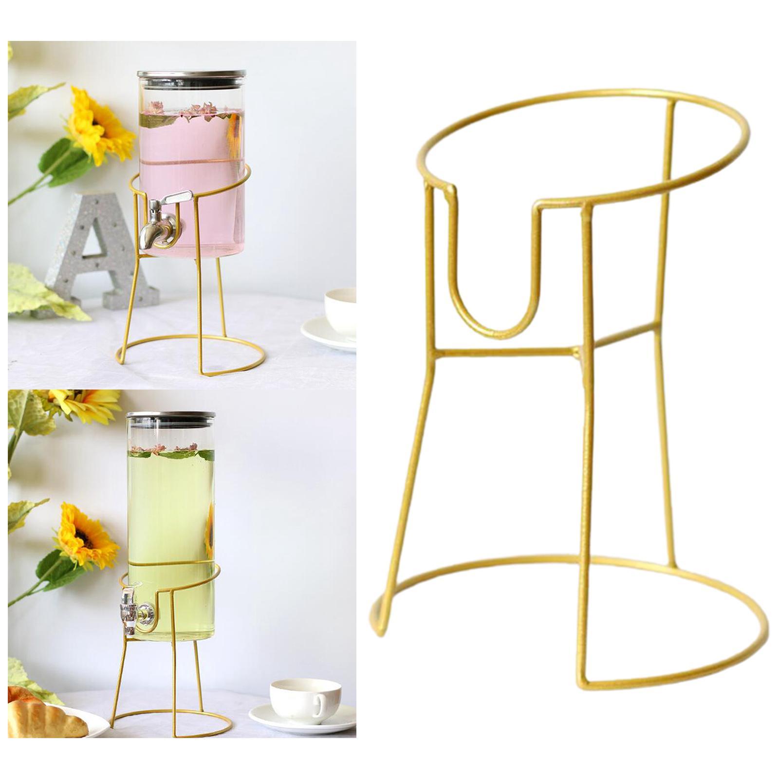 Glass Jar Drink Dispenser Metal Stand Basket Party Tea Holder M