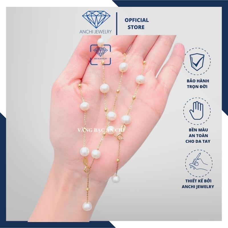 Dây chuyền bạc mạ vàng mix trai ngọt bi bạc cute sang chảnh, trang sức Anchi jewelry