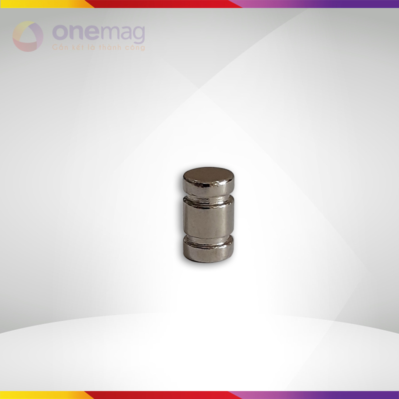 10 Viên nam châm đất hiếm 6x10mm 2 Rãnh mạ Niken lực từ N35 cực mạnh