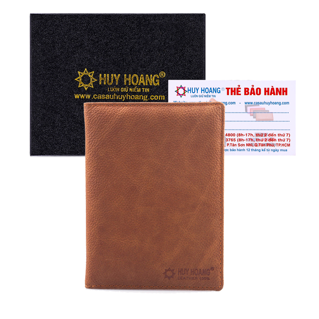 HJ9104-05-06 - Ví đựng Passport da bò Huy Hoàng màu da, đen, nâu