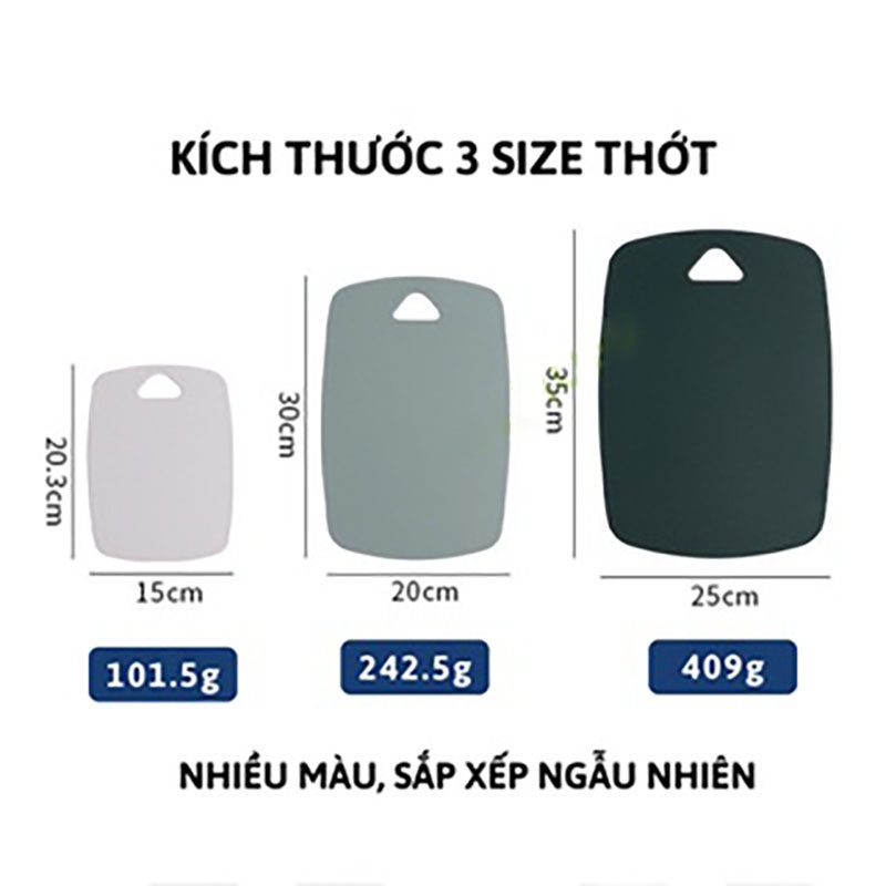 Thớt Kháng Khuẩn, Combo 3 Thớt Nhựa Lúa Mạnh Nhiều Màu, Hàng Loại 1,Đẹp Chất Lượng Cao