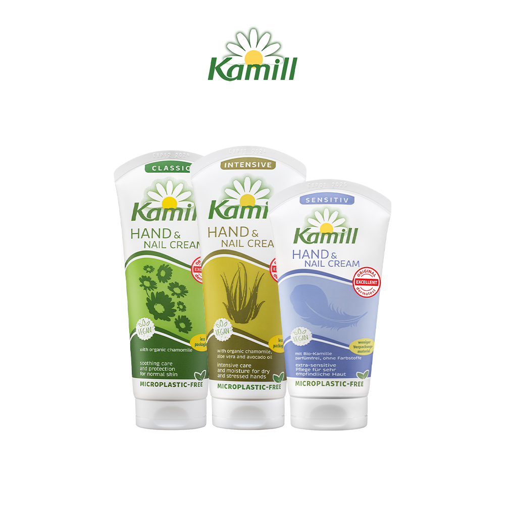 Bộ 3 kem dưỡng da tay và móng tay Kamill Hand &amp; Nail Cream (Classic 100ml + Intensive 100ml + Sensitive 75ml)