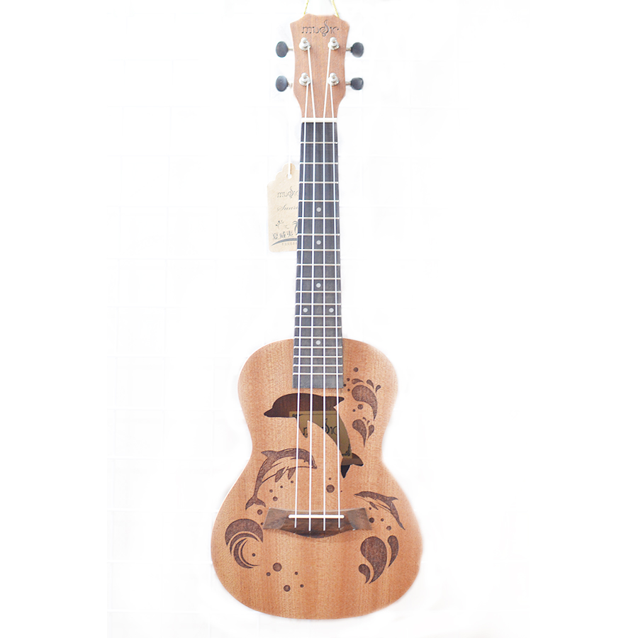 Đàn Ukulele Concert gỗ hình Cá Heo (tặng kèm bao đựng, sách học, phím gảy)