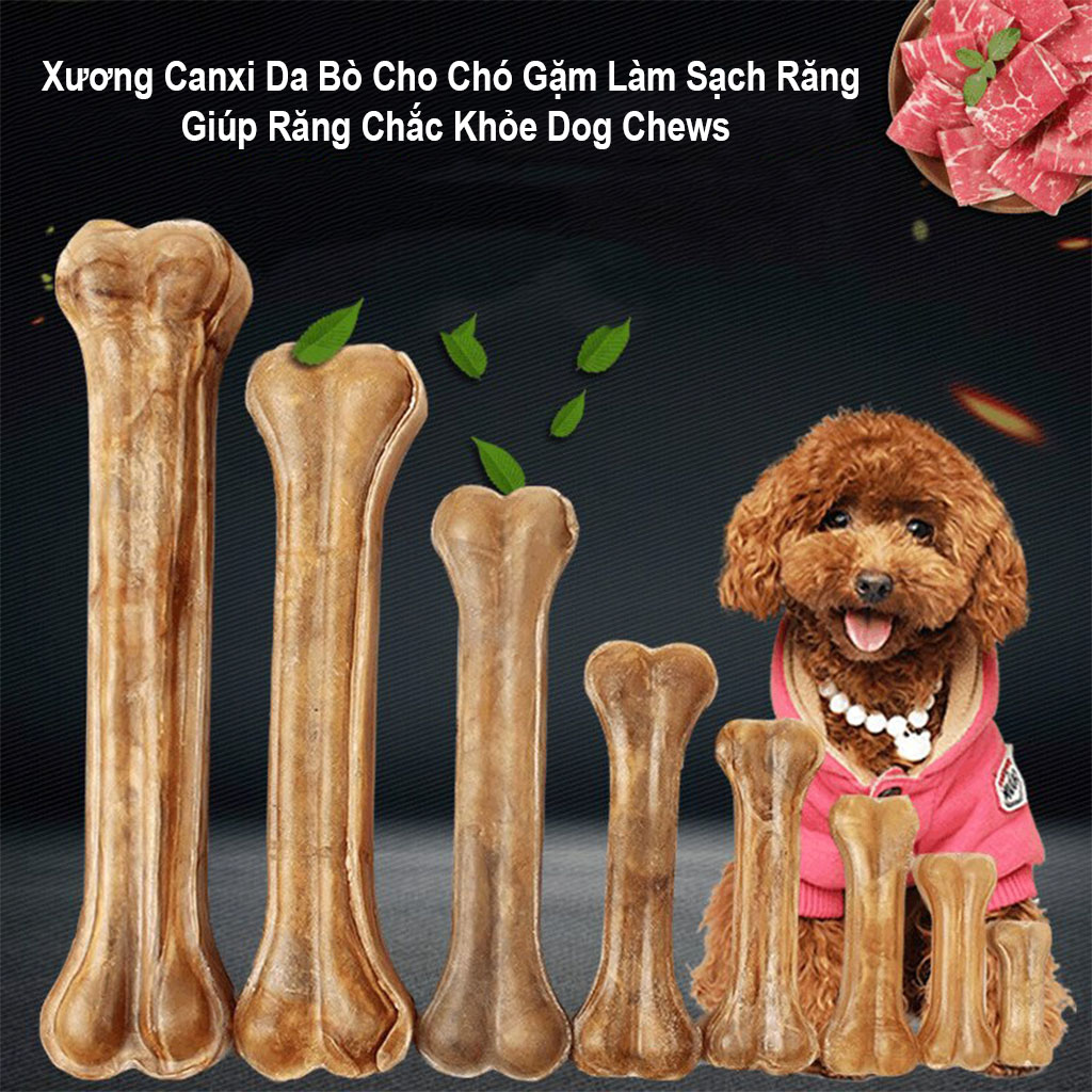 Xương Canxi Da Bò Cho Chó Gặm Làm Sạch Răng Giúp Răng Chắc Khỏe Dog Chews