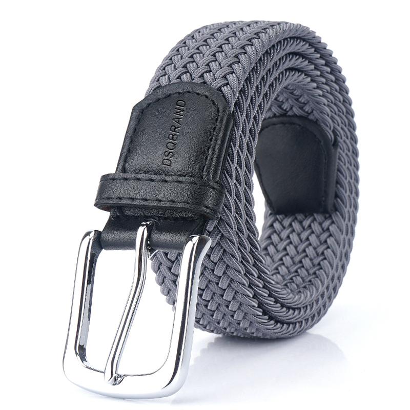 DSQBRAND Vải Thắt Lưng Không Lỗ Khóa Pin + DSQ Chữ In Nổi Thiết Kế Thun Co Giãn Thời Trang Nam, Nữ thắt Lưng