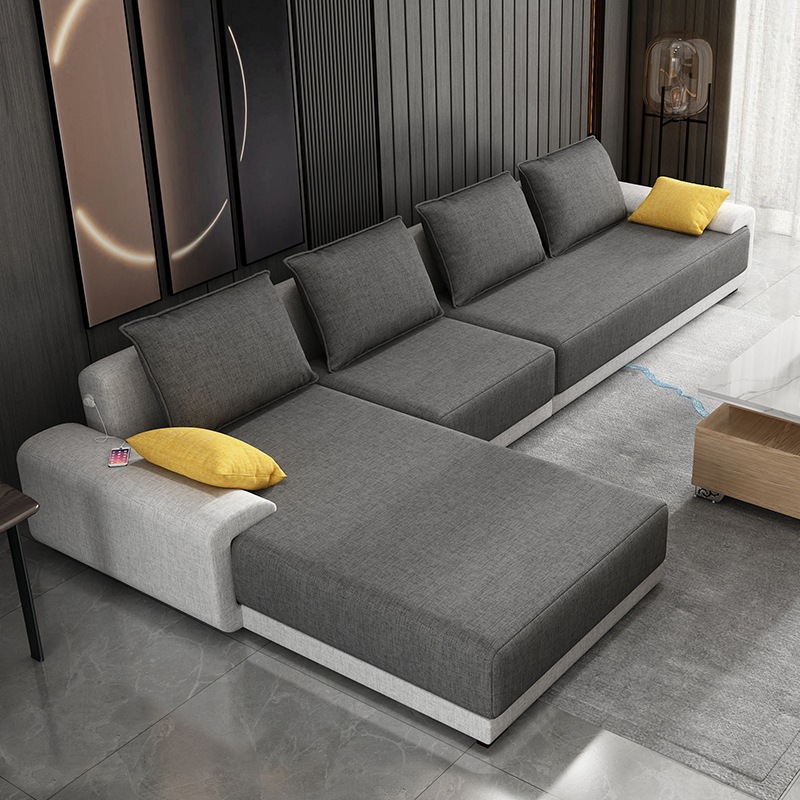 Ghế Sofa Góc L Bọc Vải Bố Nệm Mút Êm Ái, Khung Gỗ Sồi Chắc Chắn Mẫu Mới Mã HG-06