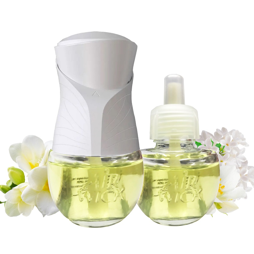 Bộ Tinh Dầu Cắm Điện Air Wick AWK2243 White Flowers 19ml (Hương hoa nhài, hoa lan trắng), sử dụng điện 220V