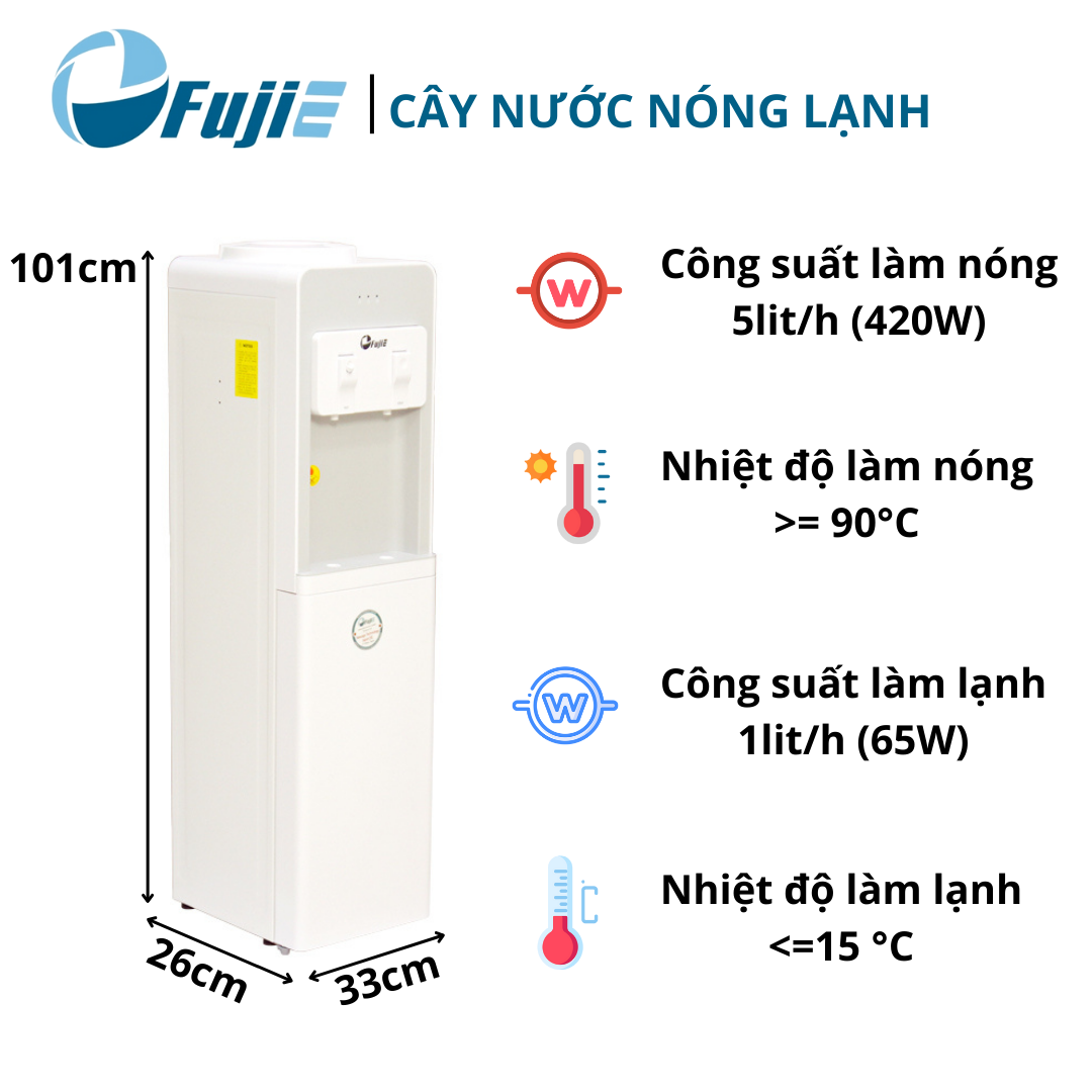 Cây nước nóng lạnh cao cấp FujiE WD1850E làm lạnh chip điện tử công nghệ Nhật Bản - Hàng chính hãng