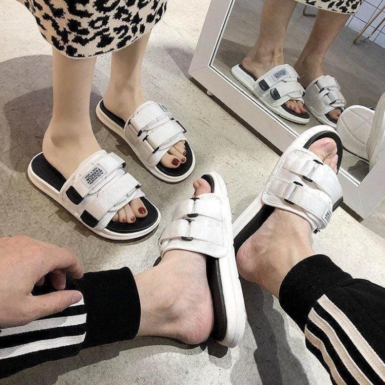 Dép nam. nữ unisex quai ngang Ullzang vải dù êm mềm thời trang Thời Trang PKT