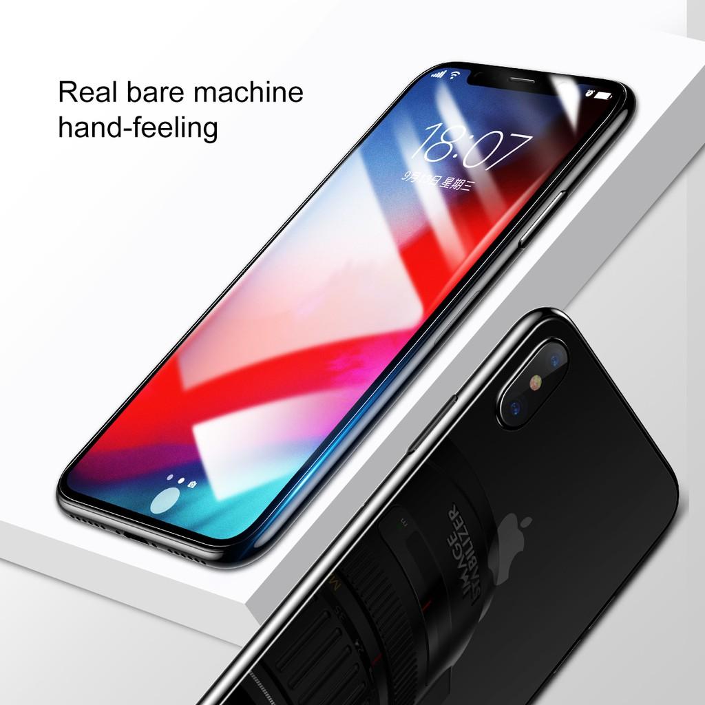 Kính cường lực 2 mặt trong suốt 0.3mm dành cho iPhone Xs Max 6.5 hàng chính hãng Baseus