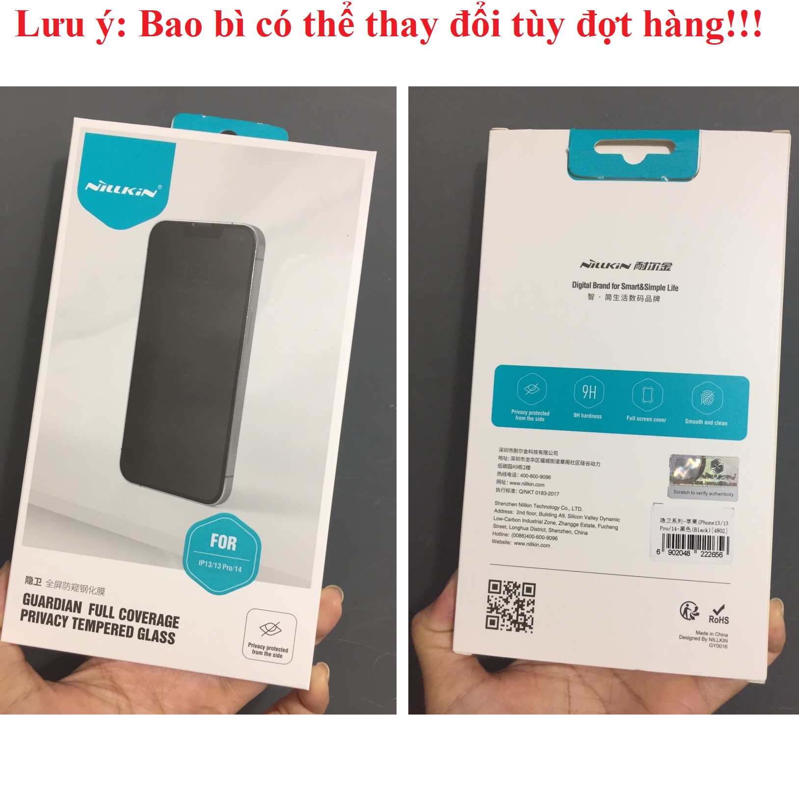 Cường lực chống nhìn trộm full màn hình cho iP Nillkin Guardian _ Hàng chính hãng