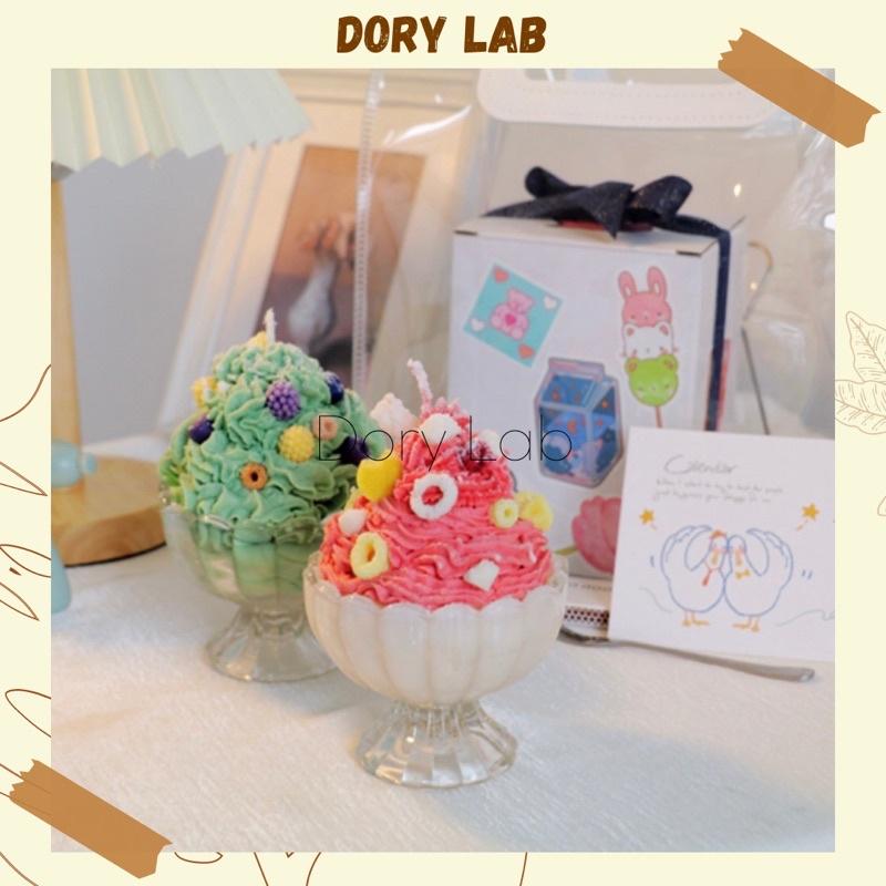 Nến Thơm Ly Kem Lớn Handmade Không Khói, Phụ Kiện Chụp Ảnh, Quà Tặng - Dory Lab