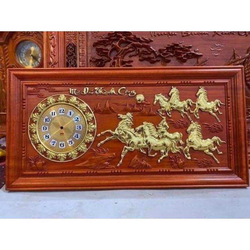 Tranh đồng hồ TÀI LỘC gỗ hương