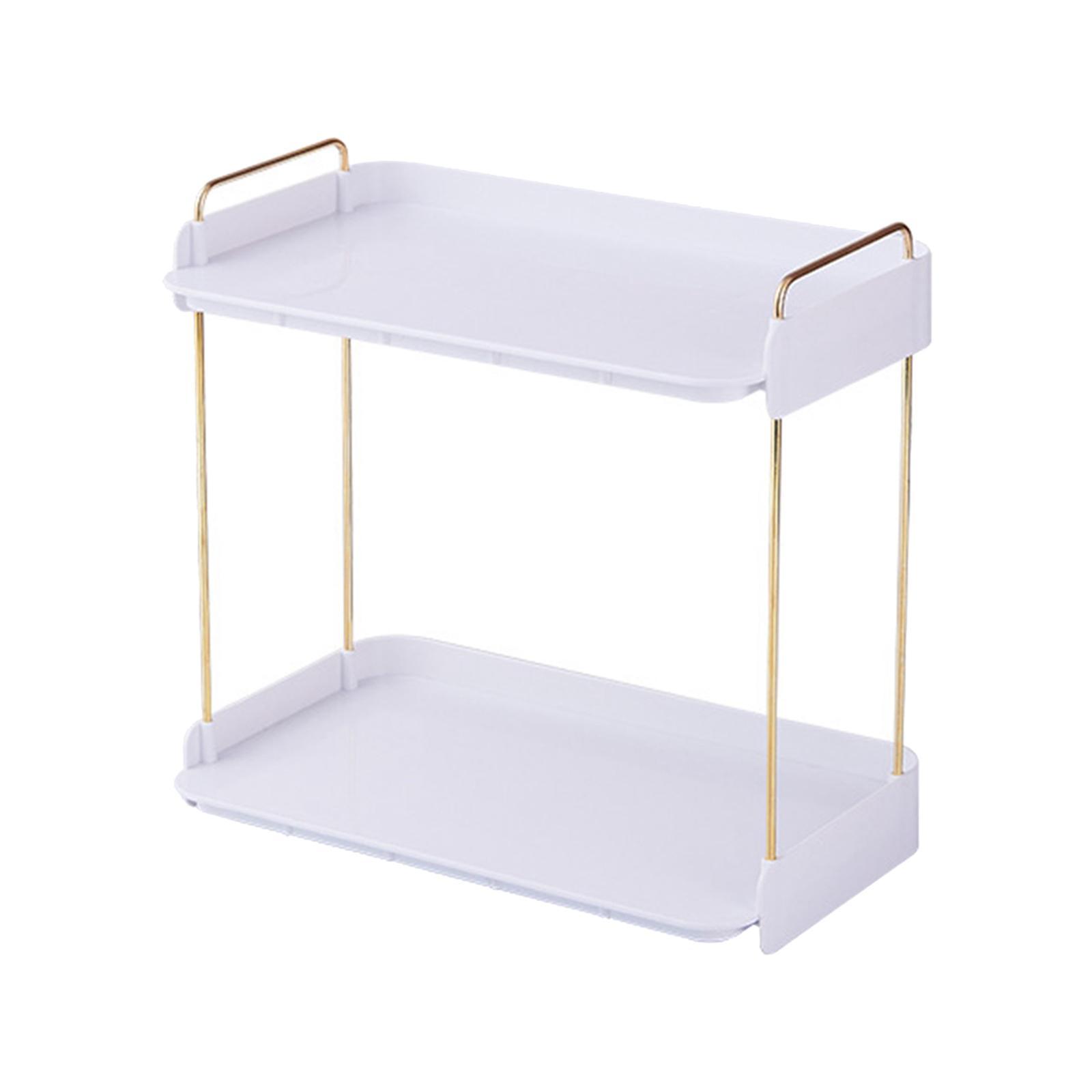 Cosmetic stand makeup shelves shower kitchen 2 Layers white