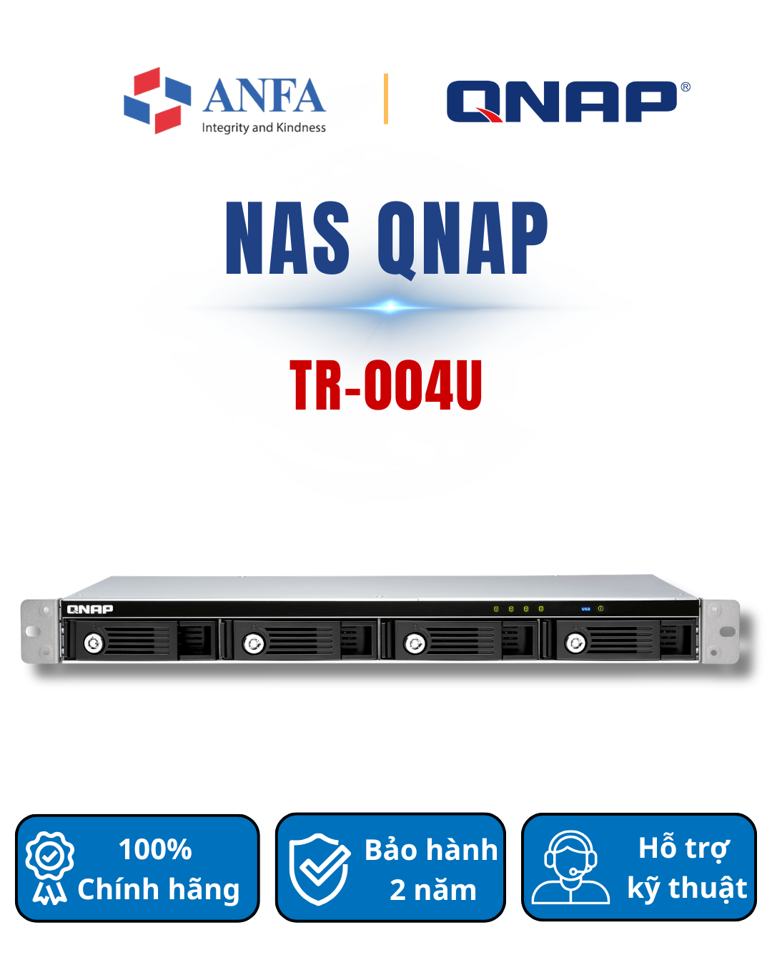 Thiết bị lưu trữ Nas QNAP, Model: TR-004U-Hàng chính hãng