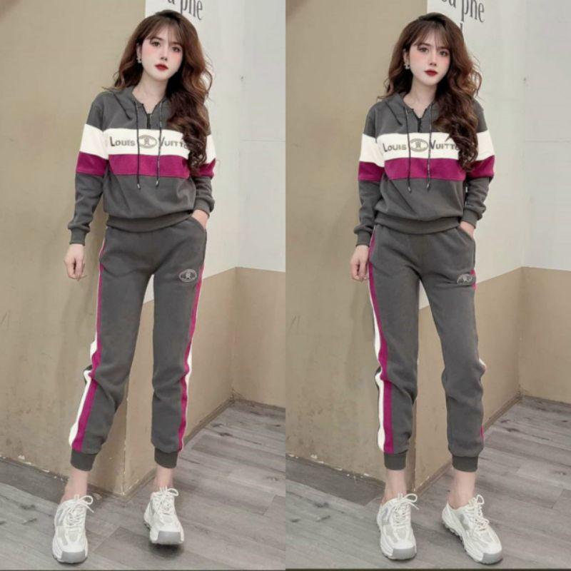 BỘ THU ĐÔNG PHỐI NÓN KHÓA KÉO THÊU CHỮ CAO CẤP