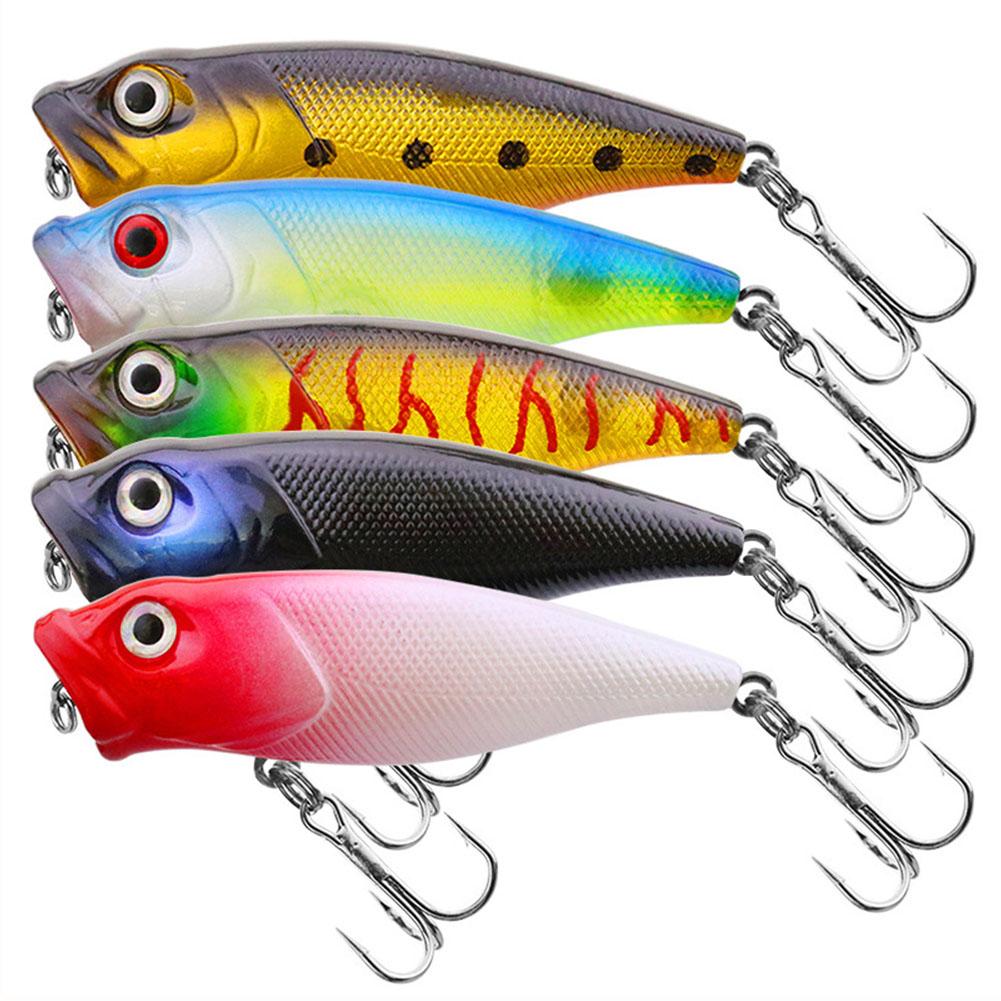 Popper Fishing Lure 7cm 8.5g Hard Bait Artificial Topwater Bass Trout Pike Wobbler Tackle Lure With 2 Treble Hooks