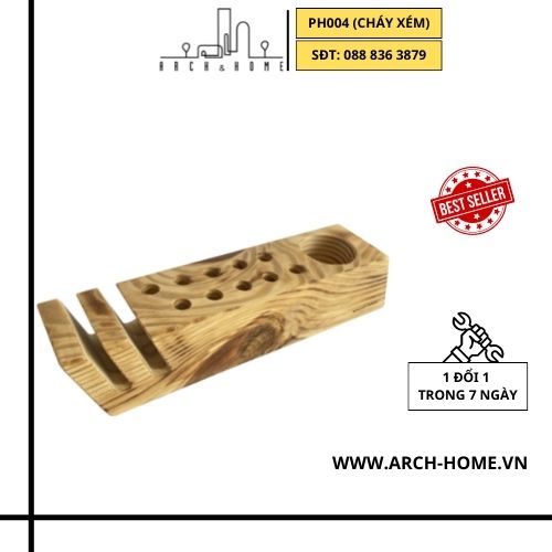 Hộp khay ống đựng cắm bút bằng gỗ THÔNG  MỸ để bàn Arch &amp; Home cao cấp dành cho bàn học, văn phòng, quà tặng độc đáo (PH004