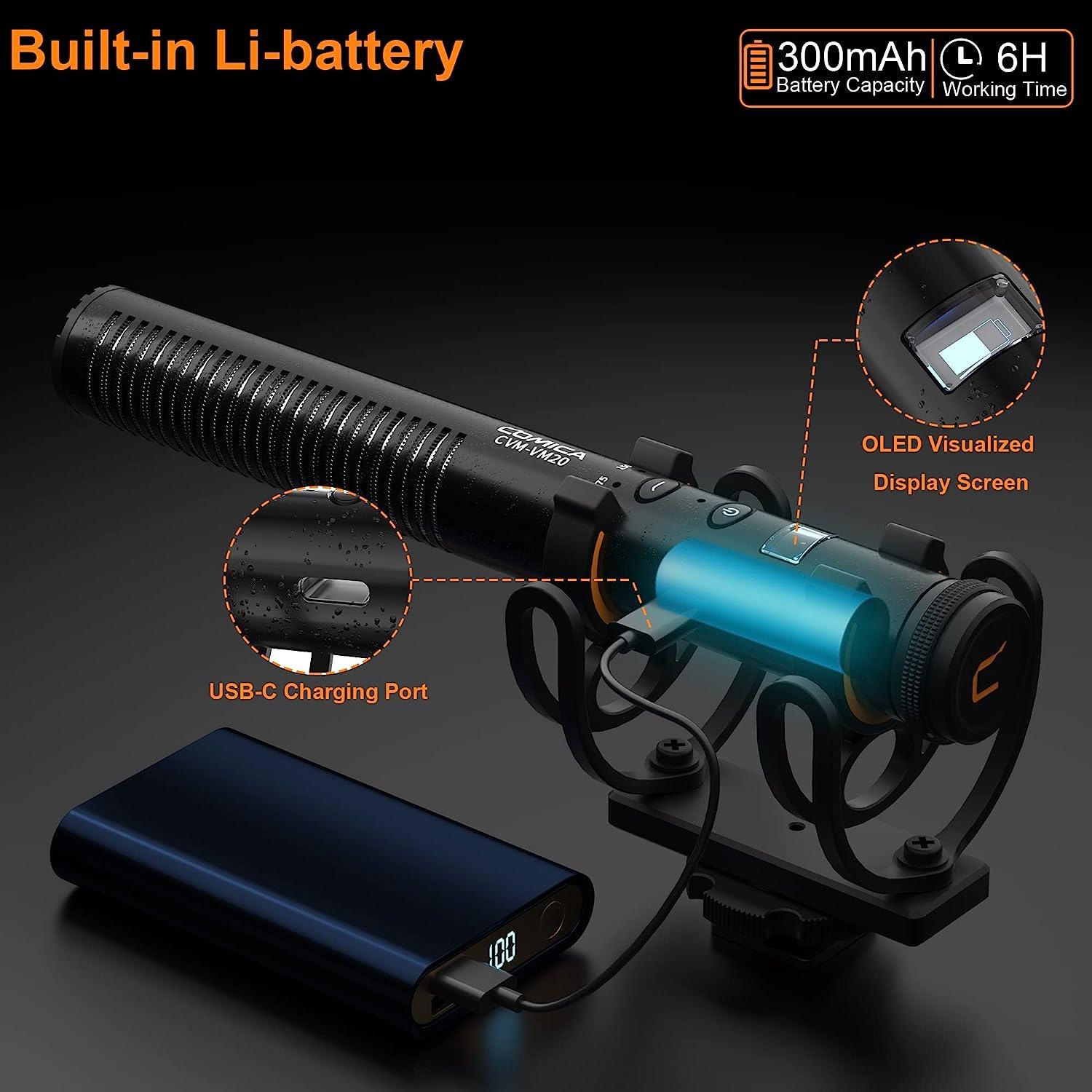 ROGTZ Micro Comica CVM-VM20 Mic Shotgun định hướng cho điện thoại, máy ảnh, máy tính laptop, làm vlog, phỏng vấn, ASMR mukbang - Hàng Nhập Khẩu