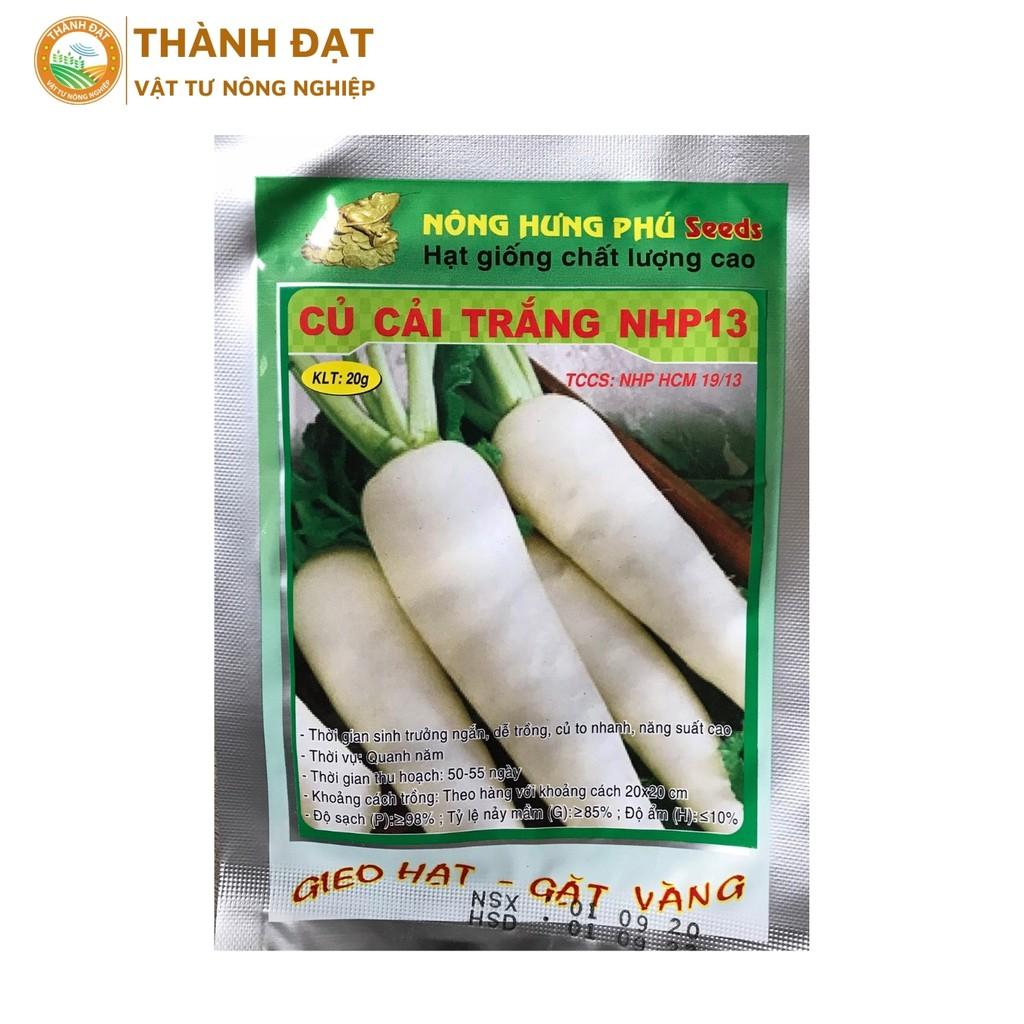 Hạt giống củ cải trắng, Hạt củ cải trắng ngọt, củ to mập năng suất cao gói 20gr