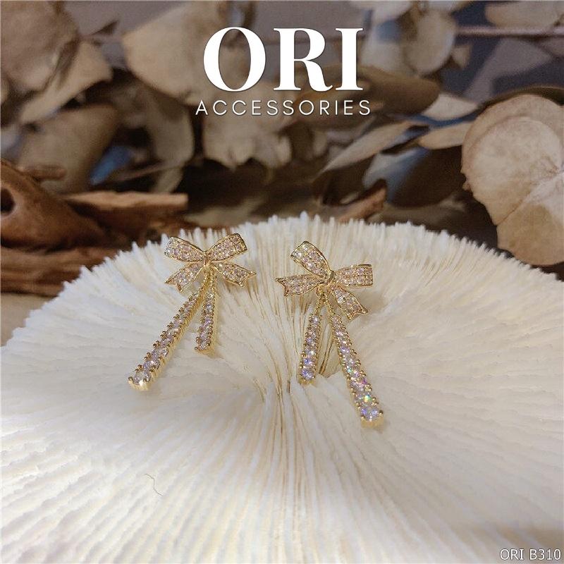 Bông tai nữ Hình Nơ đính đá Odile sang trọng ORI ACCESSORIES B310