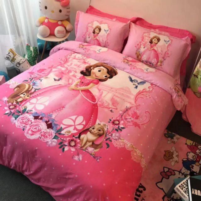 Bộ ga gối cotton hoạt hình Disney