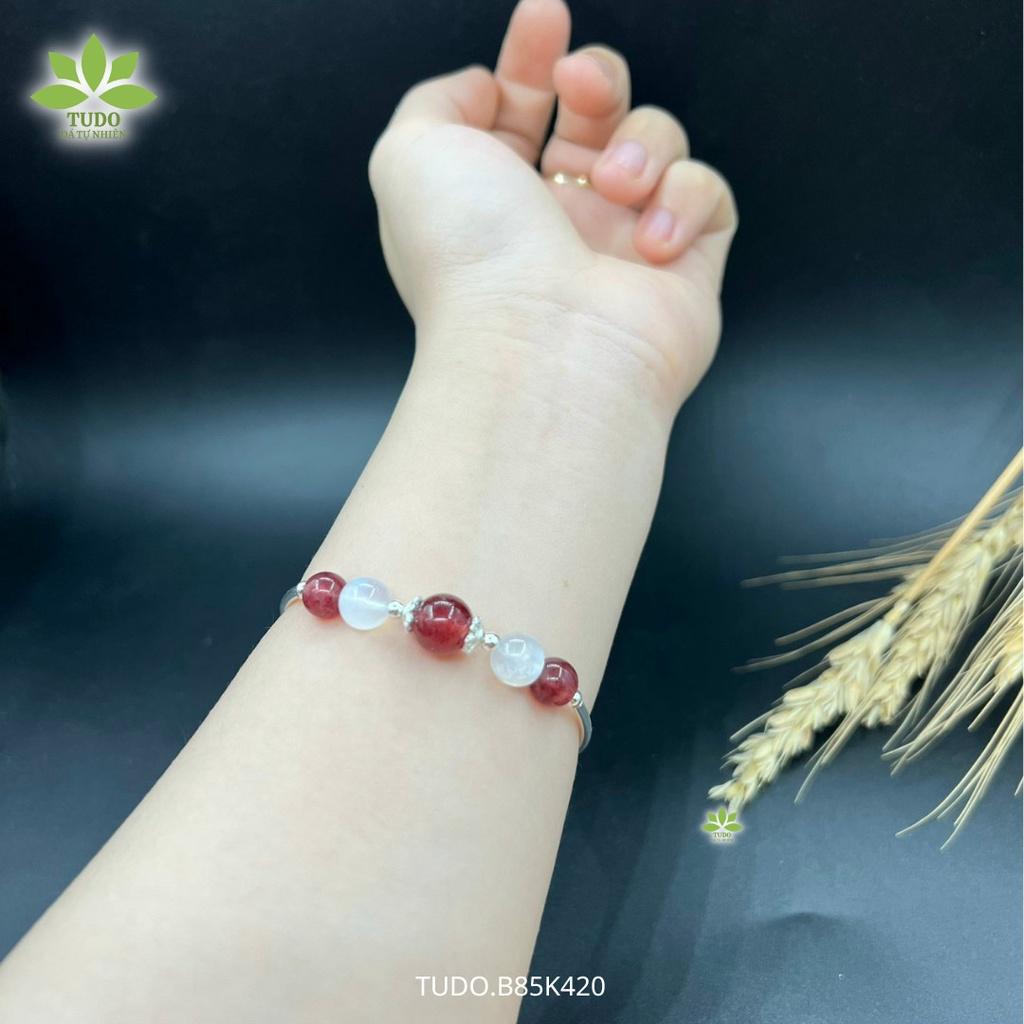 Vòng Tay Nữ Đẹp - Vòng Phong Thủy Mệnh Hỏa Thổ TUDO VCBTADH VCBMOON AG925 B85K420 Charm Trái Tim - Tình Duyên