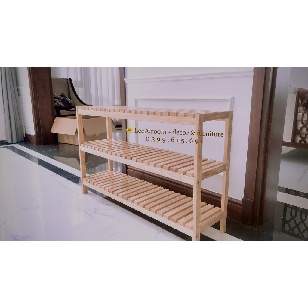 KỆ GIÀY DÉP DECOR 3 TẦNG SIZE L - WOODEN BENCH - GỖ TẦN BÌ CAO CẤP