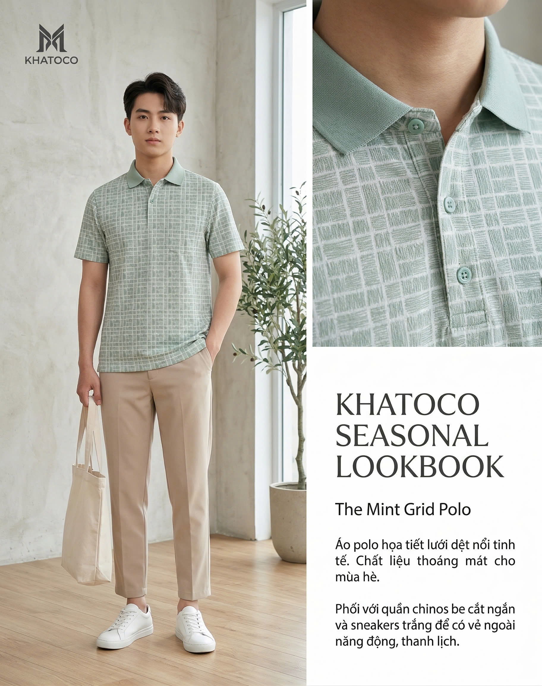 Áo thun nam Polo Khatoco Sale 30 %299k(Giá tem 458k)(M-2XL)