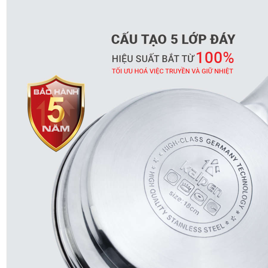 Chảo Chống Dính Inox 5 lớp Kalpen Gliter