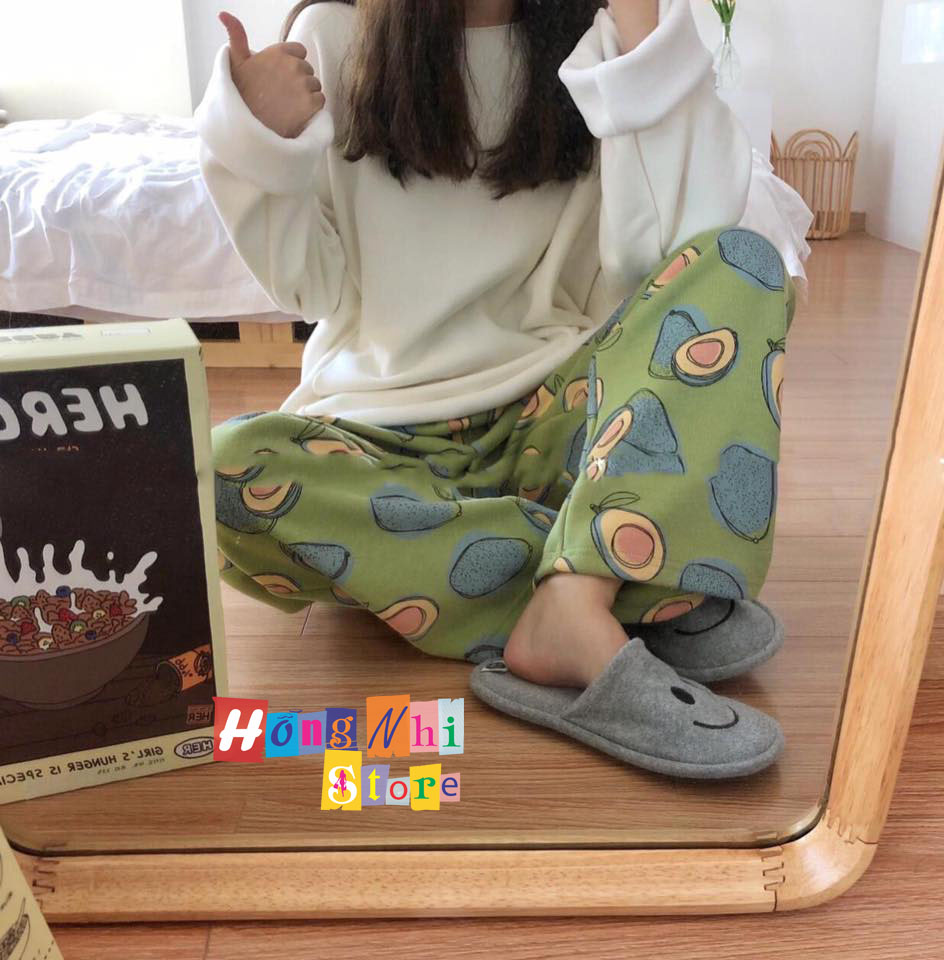 Quần Hoạt Hình Dài Ống Rộng Trái Bơ Cartoon Pant Oversize Ulzzang Unisex - MM