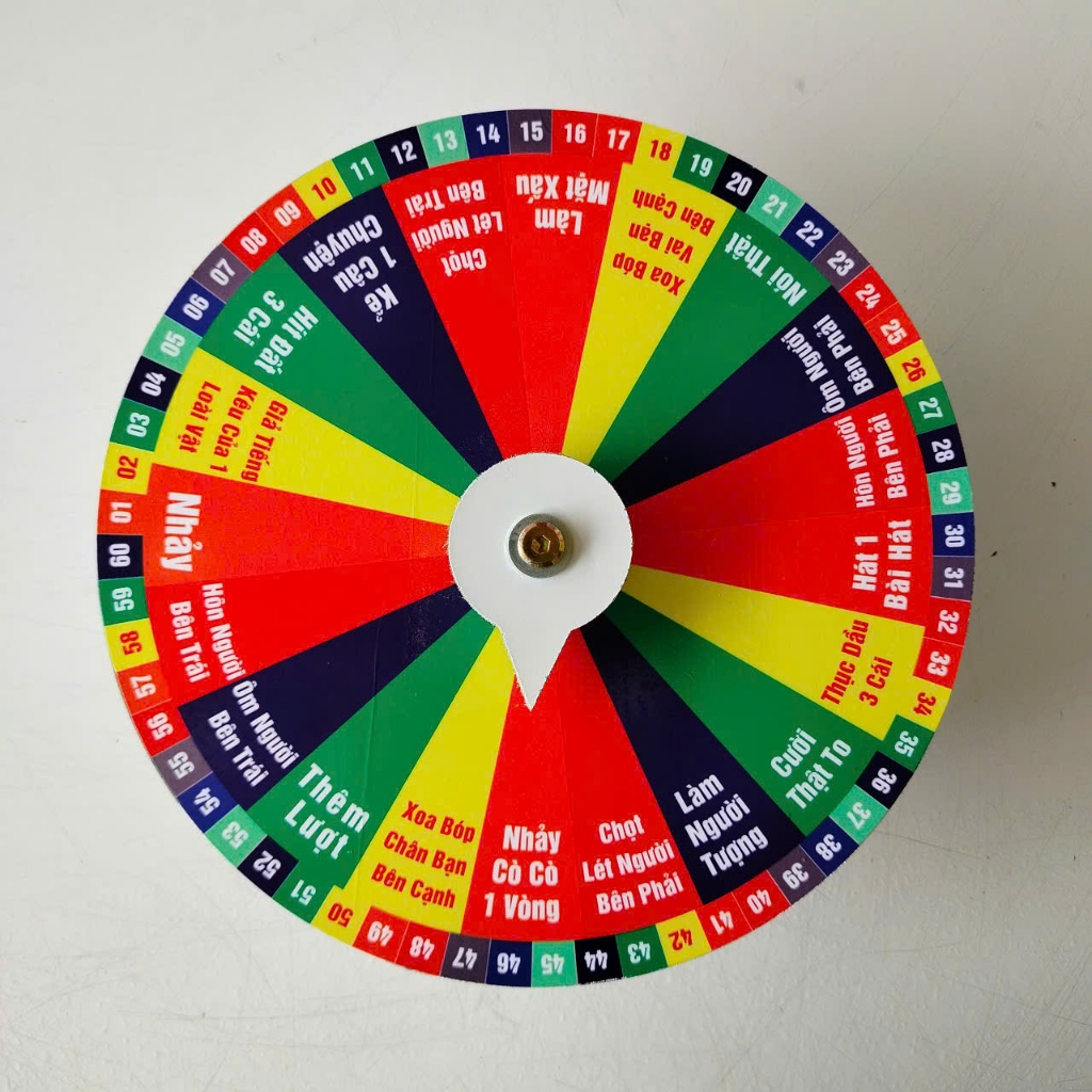 Vòng quay Lucky ( Ăn nhậu Viền Số - 20 ô - Đường kính 25cm x cao 6cm)